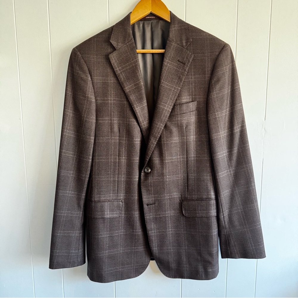 Hickey Freeman Brown Plaid Men's Blazer